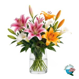 Composizione in vaso con lilium e calle