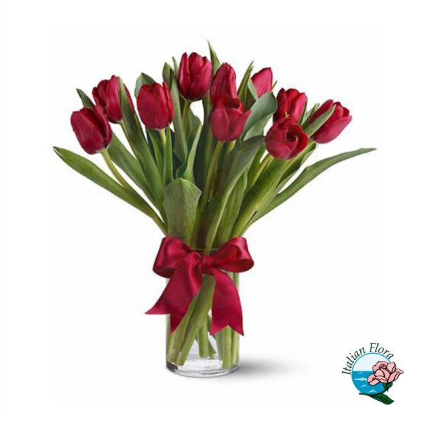 mazzo di tulipani rossi