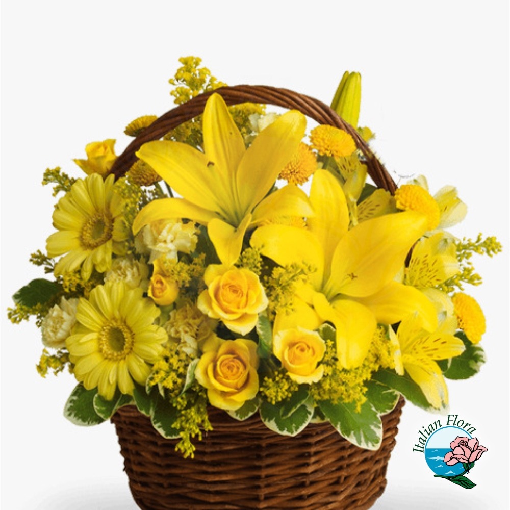 Cesto di fiori gialli