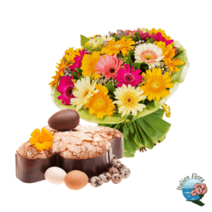 Gerbere colorate e colomba