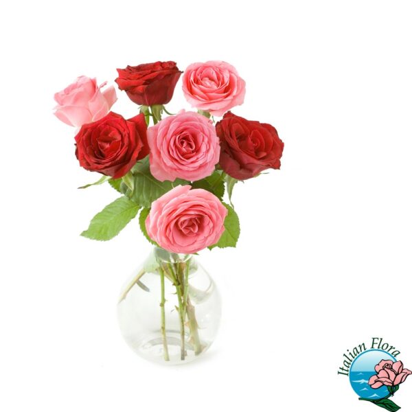 Bouquet di rose rosse e rosa